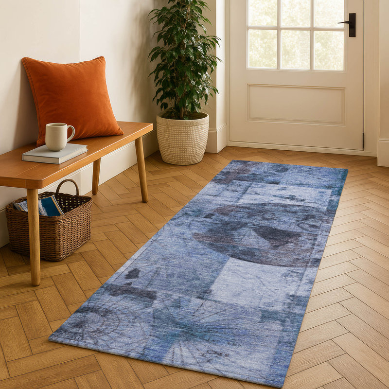 Premium Machine Washable Farolt AMF1905 Global Rug, Runner 2'3" x 7'6"
