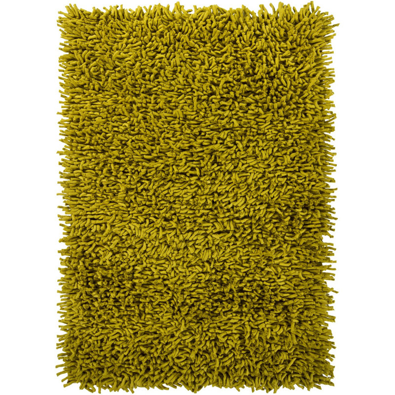 Tapis vert en laine touffeté à la main avec touffets allongés Montaro, Rectangulaire 9 pi x 13 pi