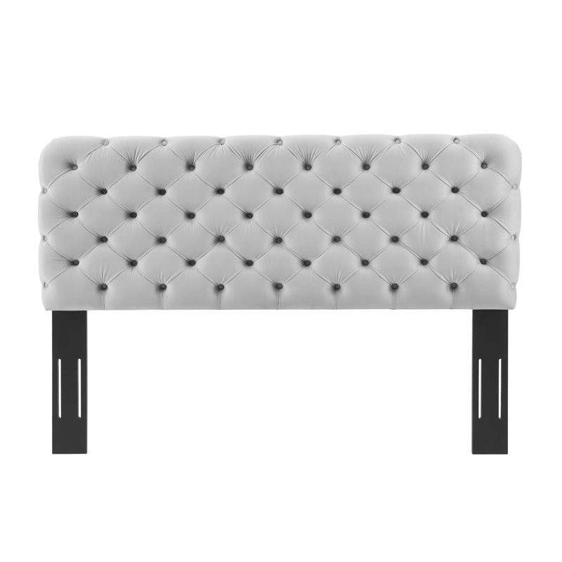 Tête de lit Lizzy, Velours gris pâle, Grand