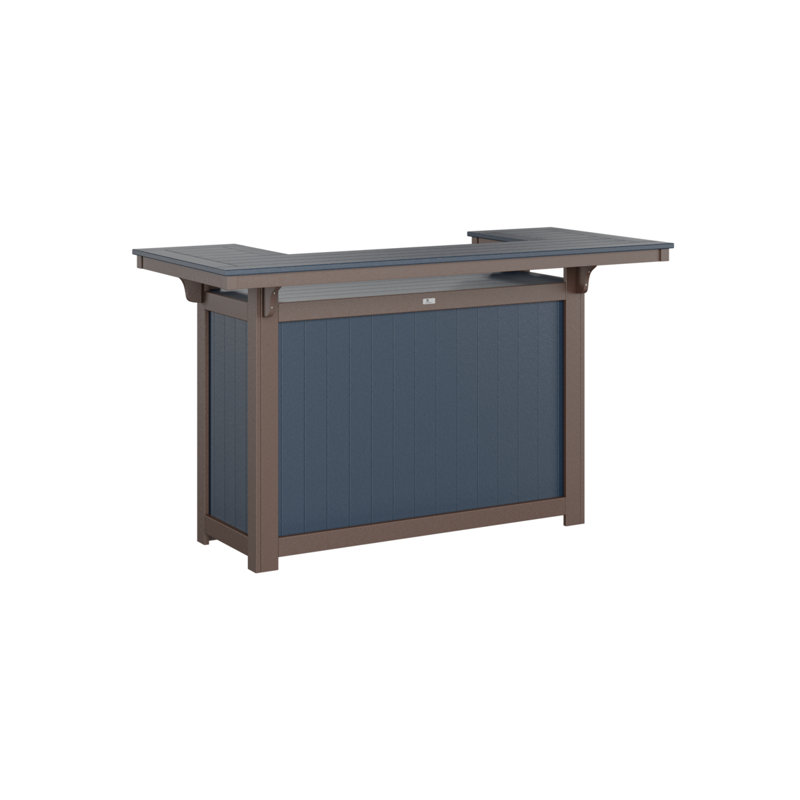 Outdoor Rectangle Bar Table, Navy Blue, Chocolate Brown