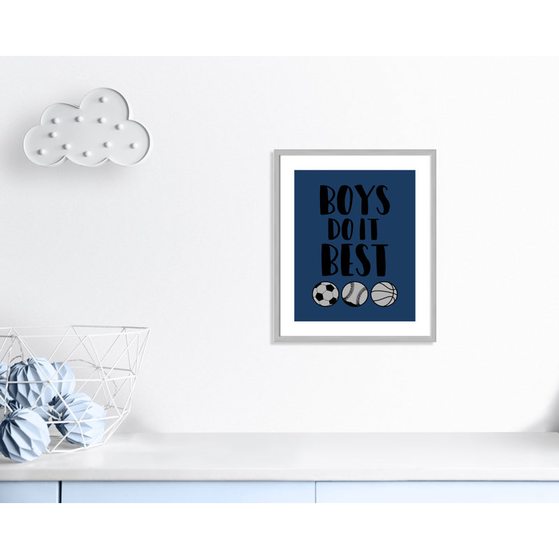 «Boy Do It», art encadré, H 25,5 po x l 21,5 po x P 1,18 po, Cadre argenté