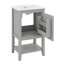 Armoire de rangement de salle de bain moderne de 20 po avec lavabo en céramique, meuble-lavabo autoportant avec porte à fermeture douce, support de rangement et tablette ouverte-2138262857
