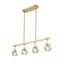 Suspension linéaire moderne en cristal doré à 4 lumières de 81 cm (32 po) avec hauteur réglable pour îlot de cuisine et table à manger