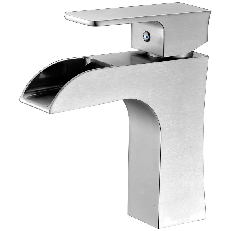Brushed Nickel Single-Handle Bathroom Faucet with Lead-Free Brass