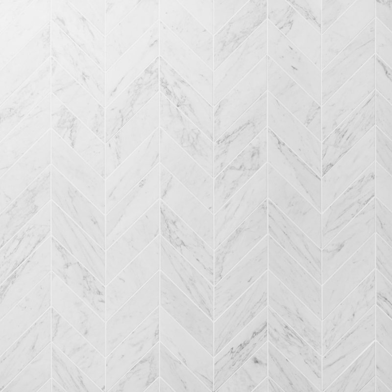 Carrara 3x12 Honed Marble Floor and Wall Tile, 2.95" W x 11.96" D, Honed