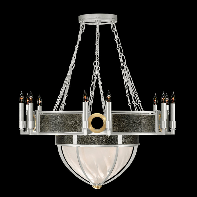 Mirage 15 - Light Chandelier, Black Knight/Silver/Brass