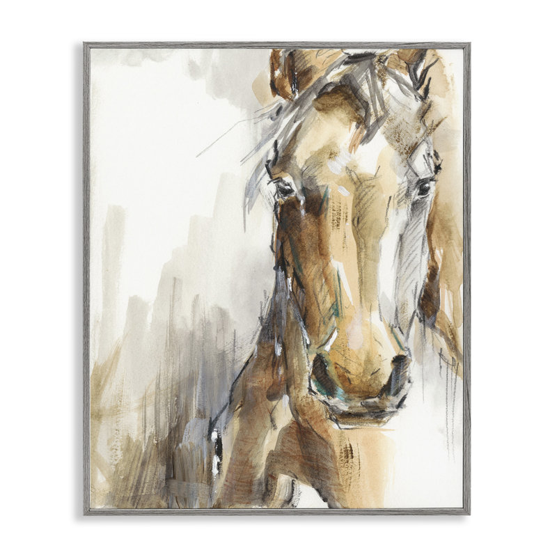 «Horse Portrait Orange Brown Animal» - reproduction d'art, Estampe numérique Farmhouse, H 20 po x l 16 po