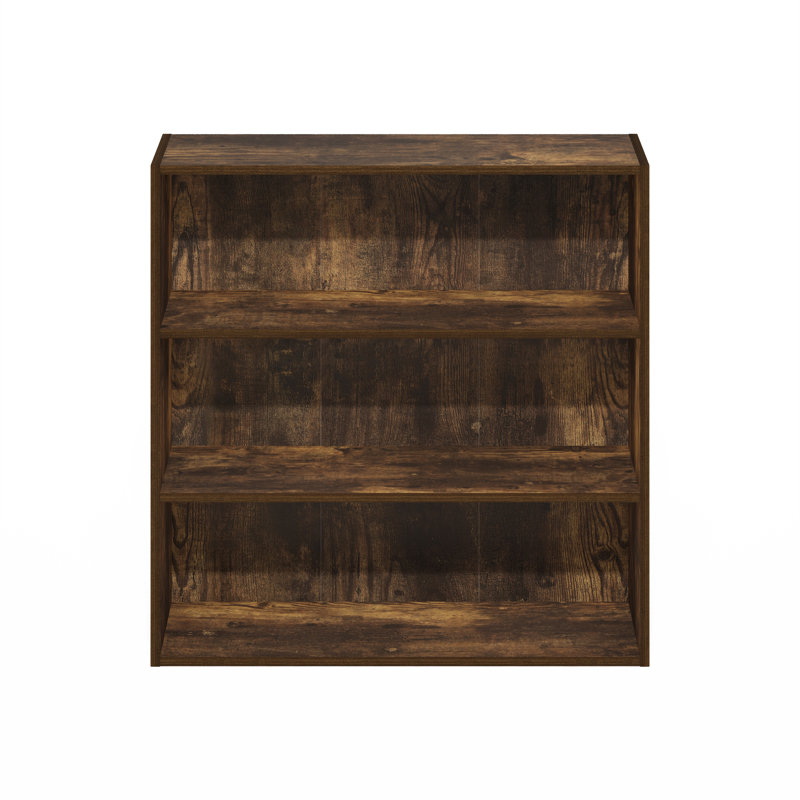 Pasir 5-Tier Open Shelf Bookcase, Bookshelf, (3 Shelves) 31.5"H x 31.34"W x 9.29"D, Amber Pine