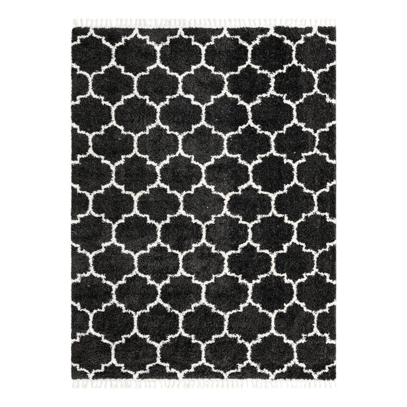 Tapis gris à motif géométrique Mitzy, Rectangle 9 pi x 12 pi