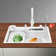 Oukaning Modern Rectangular Kitchen Sink with Single Bowl and Faucet