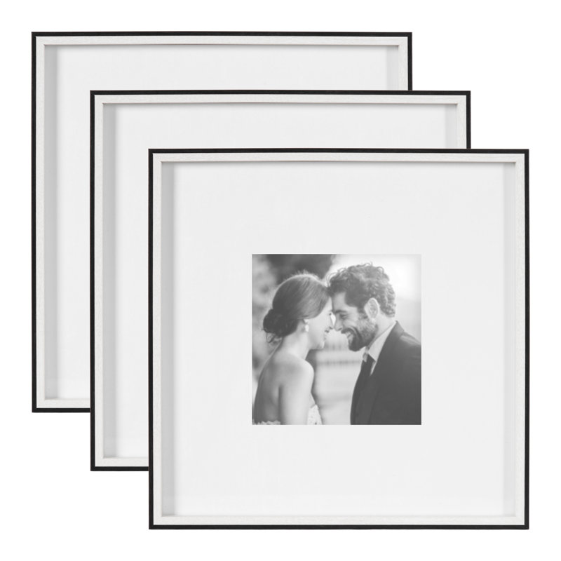 Develin Matte Plastic Single Picture Frame Set, White/Black