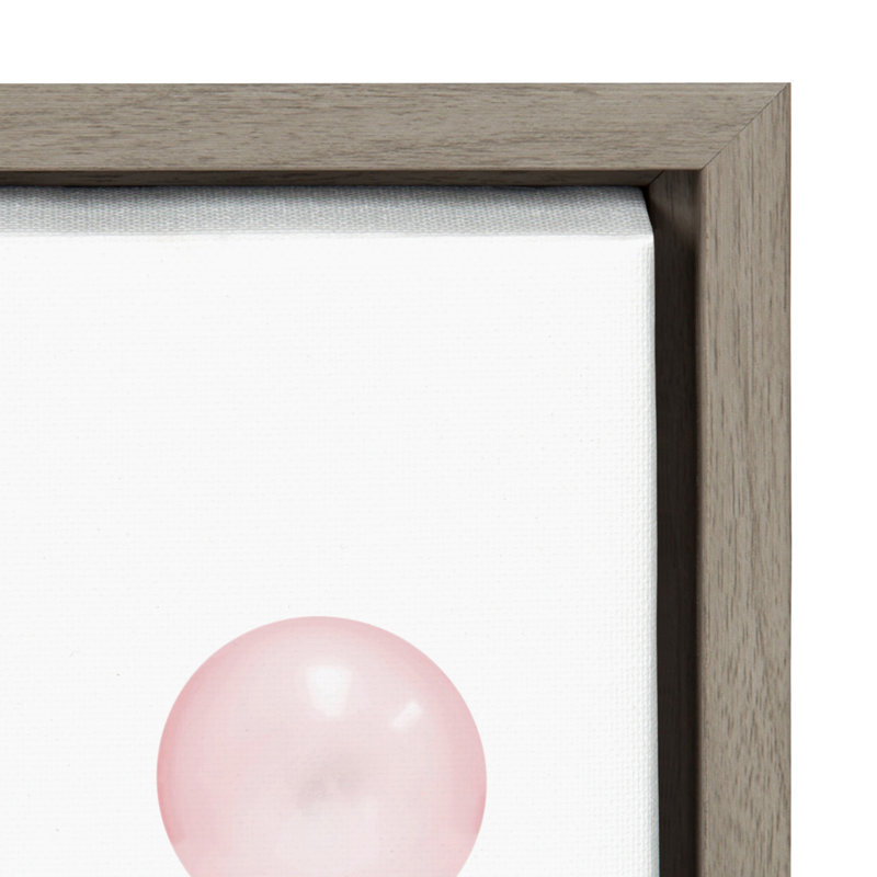 «Bubble Gum Elephant» par Amy Peterson, reproduction d'art sur toile encadrée, Gris
