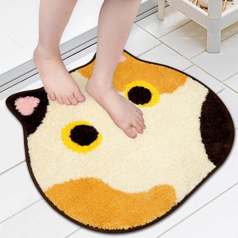 Calico Cat Soft Bath Mat - 20x22" | Non-Slip for Bathroom/Kitchen/Bedroom | Home Decor