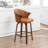 Devault Swivel Upholstered Counter Stool With Wood Frame-1196035699