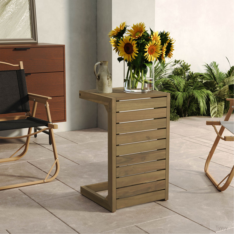 C-Shape End Table  Brown