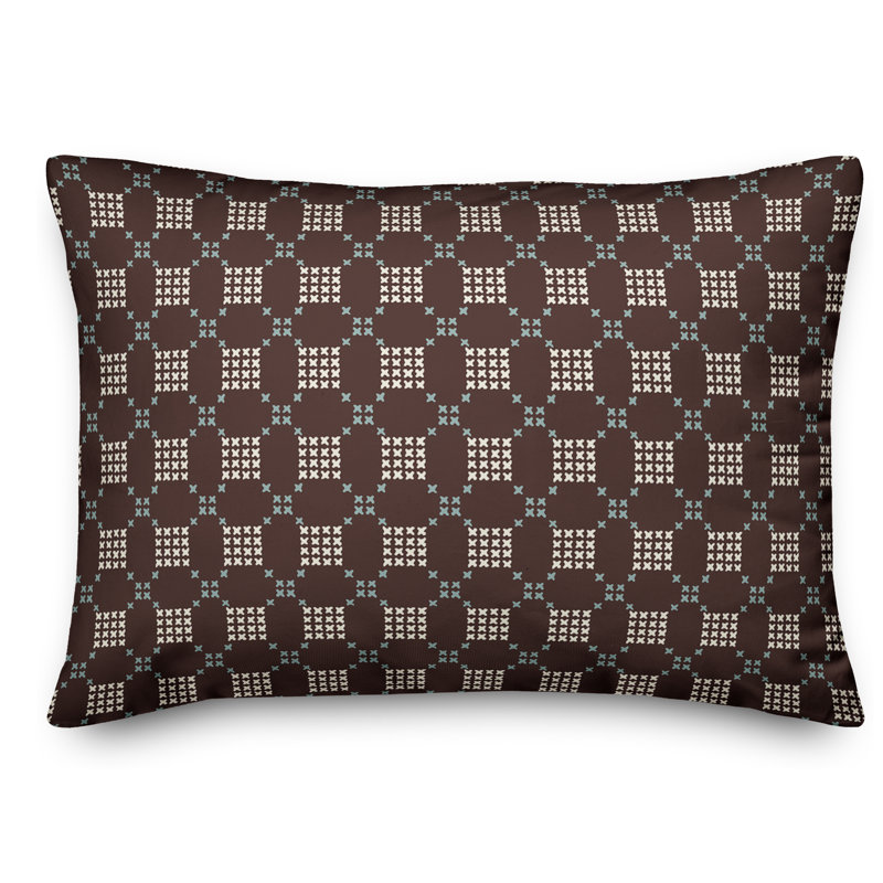 Coussin lombaire à point de croix, Brun