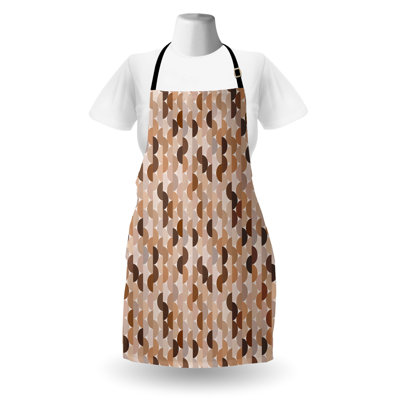 Tablier abstrait Corrigan Studio® demi-cercles unisexes dans des tons bruns taille adulte caramel taupe