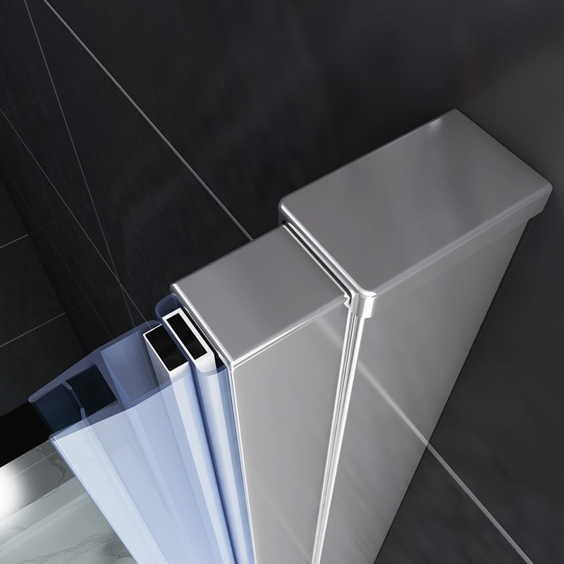 36" W X 72" H Semi-Frameless Bi-Fold Shower Door
