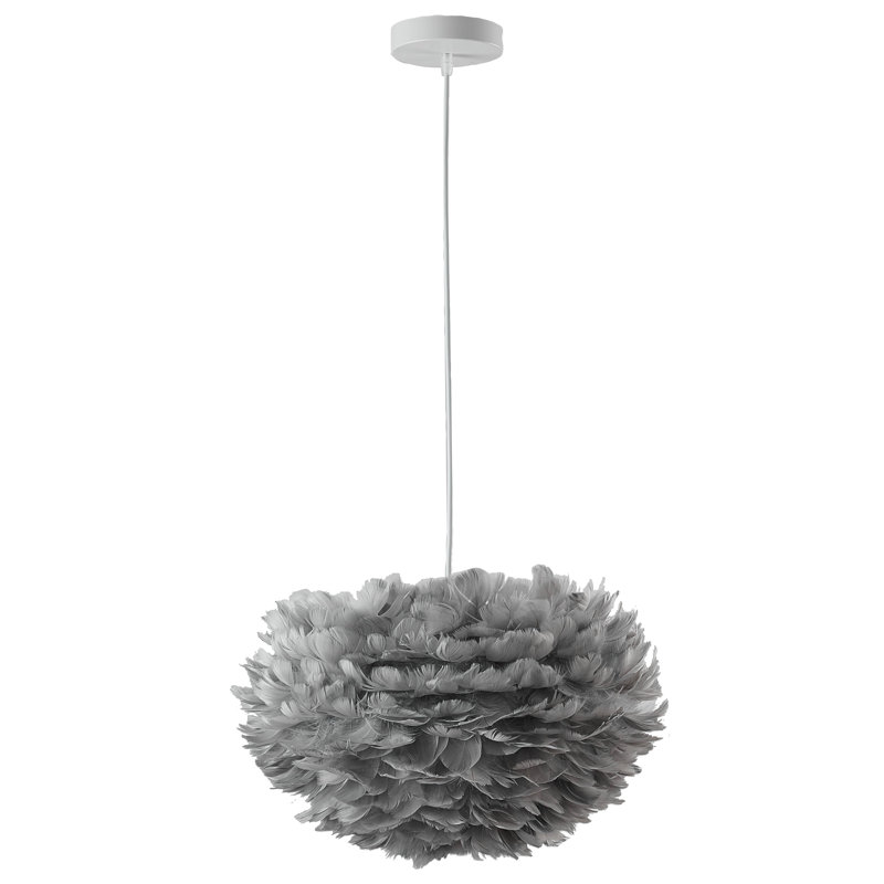 Lustre géométrique unique à 1 lumière Noaim, Gris, H 11,8 po x l 17,72 po x P 17,72 po