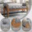 Banc rembourré en bois massif de style Mid-Century, banc de bout de lit avec accoudoirs roulés, repose-pieds capitonné classique avec garniture cloutée, banc de fenêtre pour chambre à coucher, vestibule, placard, gris-828923764