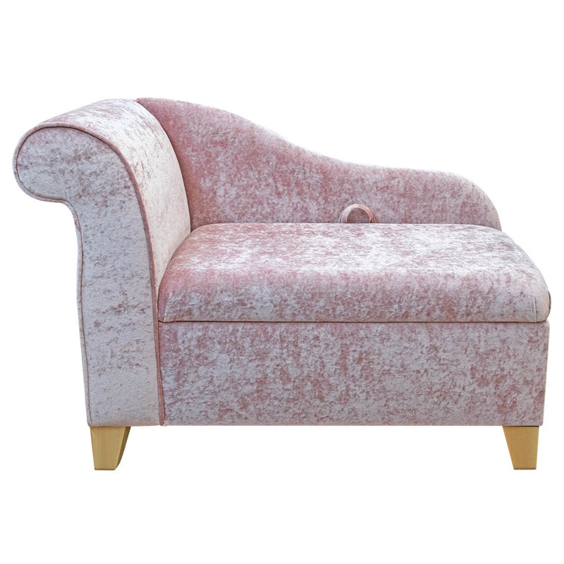 Upholstered Chaise Lounge, Pink