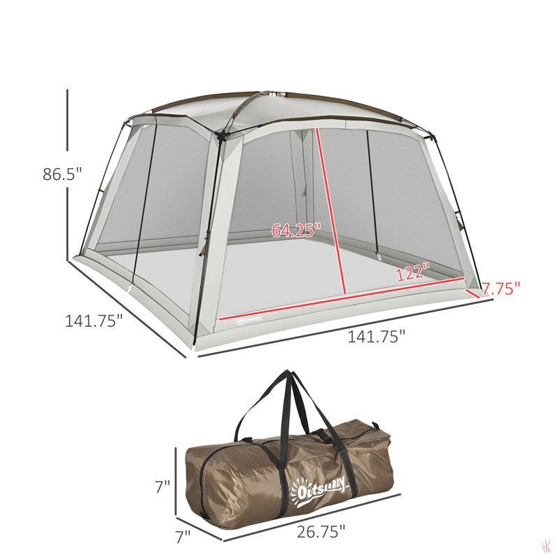 White 8-Person Screen House Tent with Carry Bag
