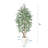 8ft Artificial Ficus Tree with White Tall Planter, Faux Ficus Tree with Natural Trunk