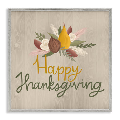 «Happy Thanksgiving Rustic Harvest», estampe numérique, design par Mandy Ford Art + Illustration