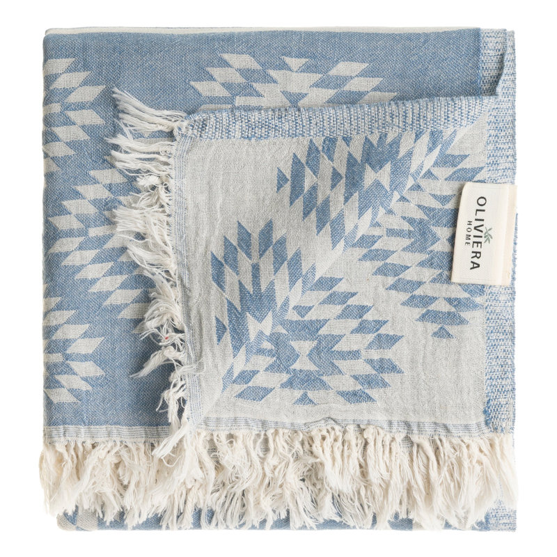 Essuie-mains et serviettes Aztec, Bleu