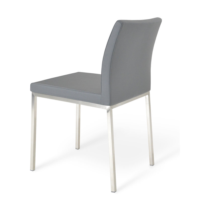 Chaise d'appoint en métal Aria, ppm gris, Chrome