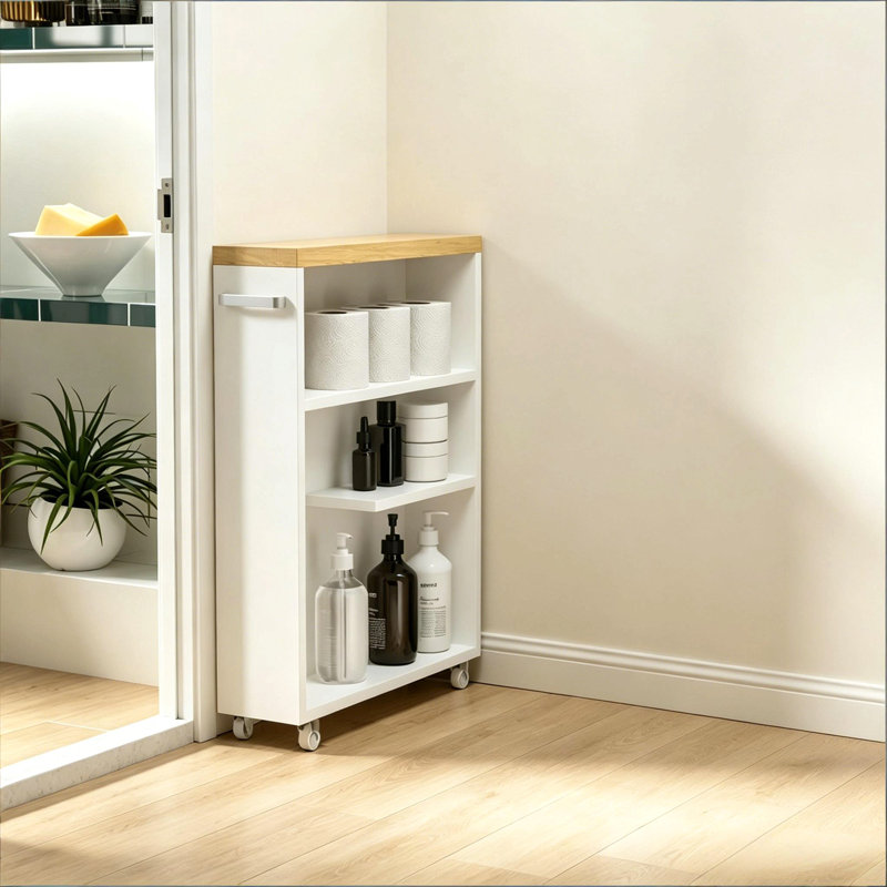 Rangement moderne, armoire de salle de bain, petit chariot de rangement