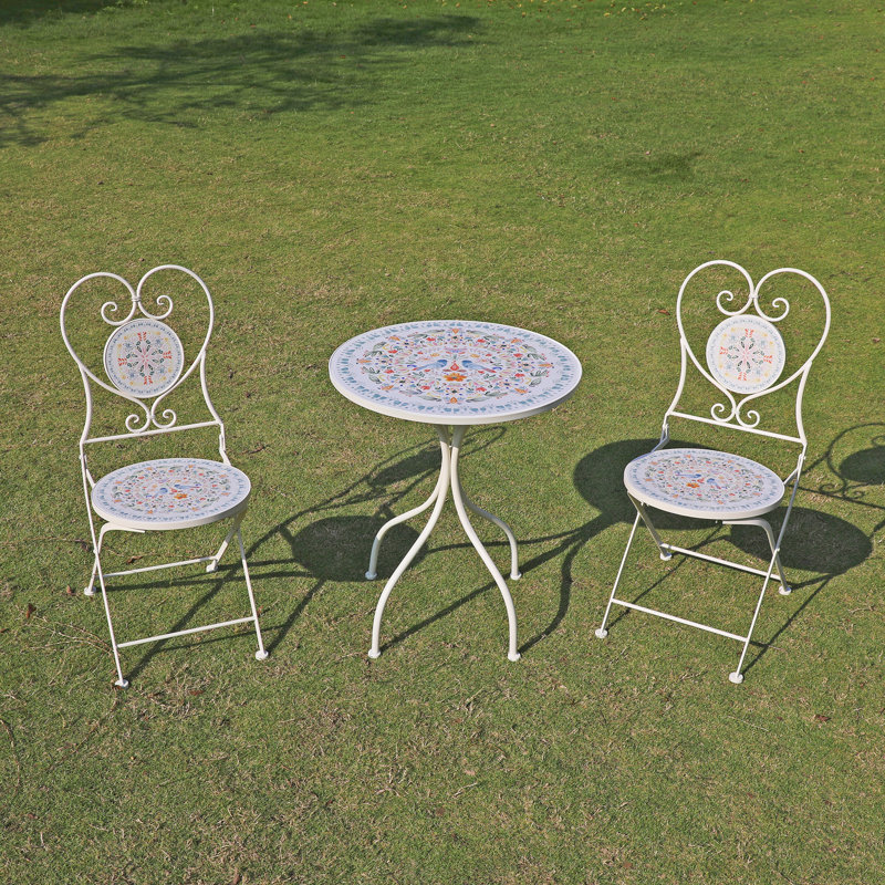 Patio Bistro Set,  Outdoor Bistro Set for 2 Persons, Small Patio Table and Chairs for Balcony Garden,Dining Table and Chairs Set