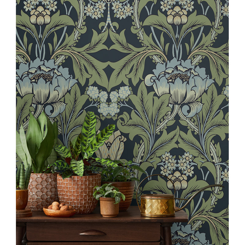 Papier peint préimprimé Winston Porter Designs, Vert