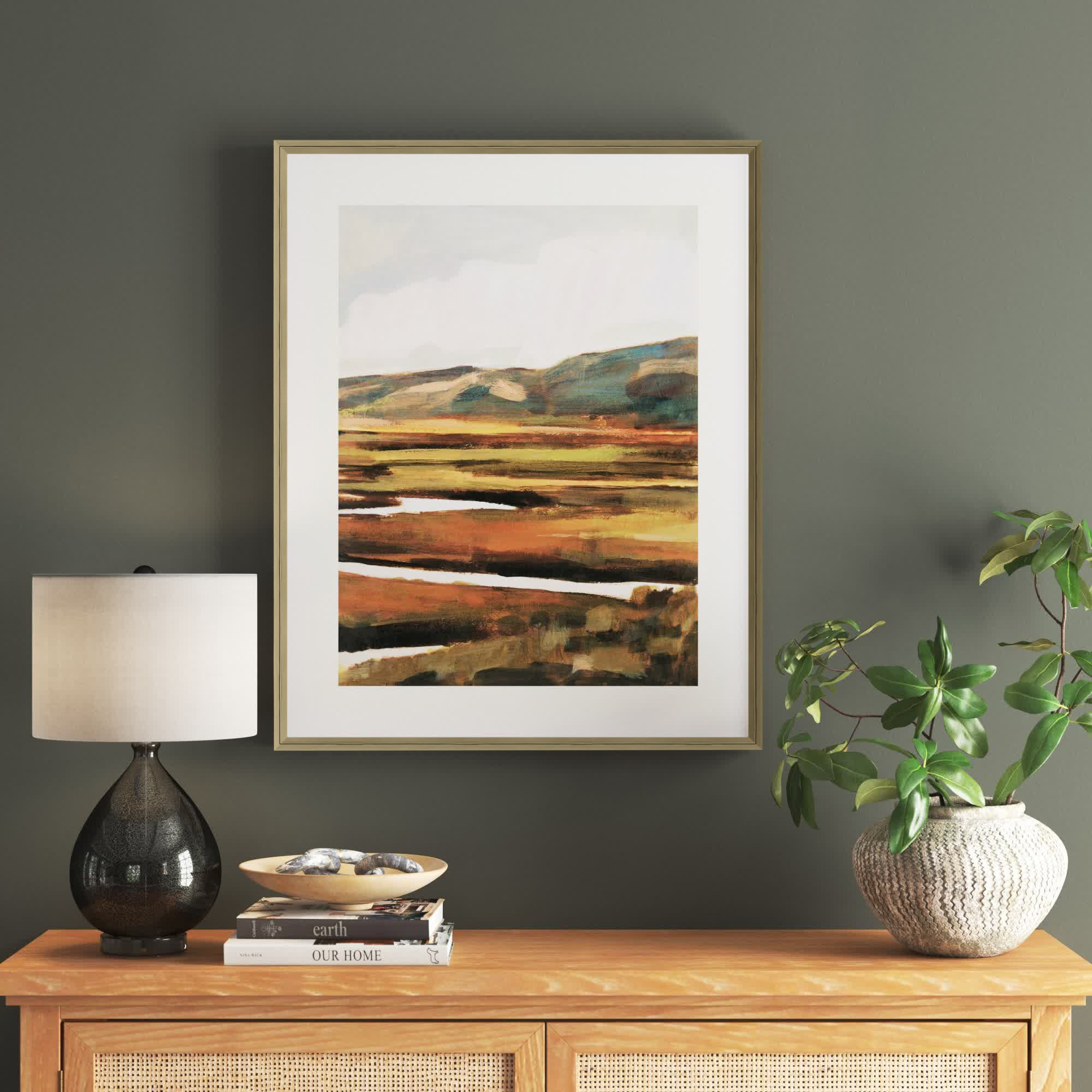 Mountain Field II by Victoria Borges, Black, 29" H x 23" W