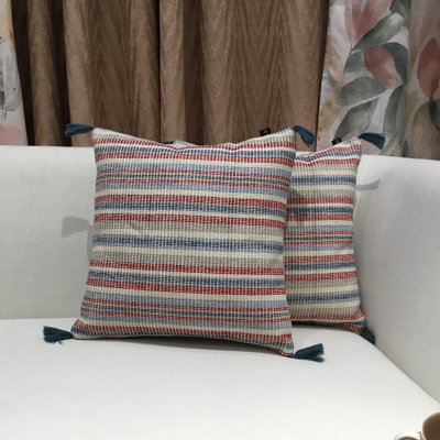 Oksana Coral Color Jacquard Cushion Cover (Set Of 2)