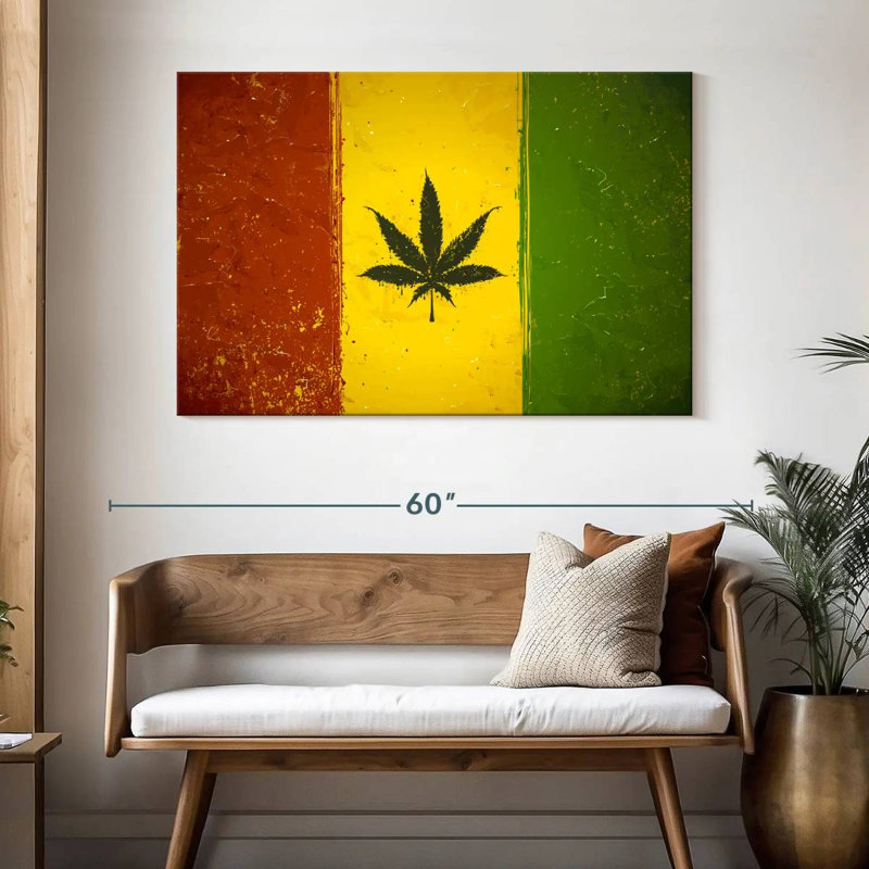 Drapeau du pays de la marihuana, H 32 po x l 48 po