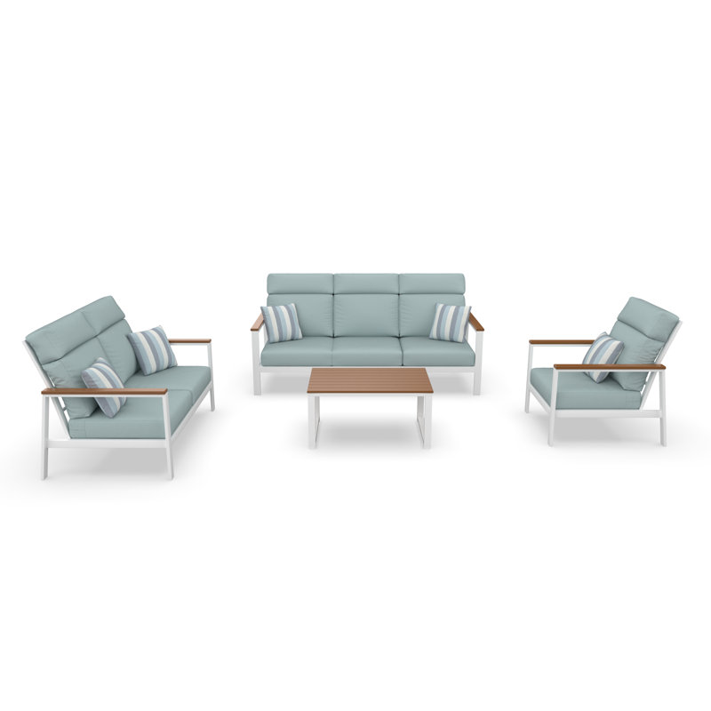 Ensemble de conversation Townsend pour 4 personnes avec coussins Sunbrella, Bliss Dew, Brun