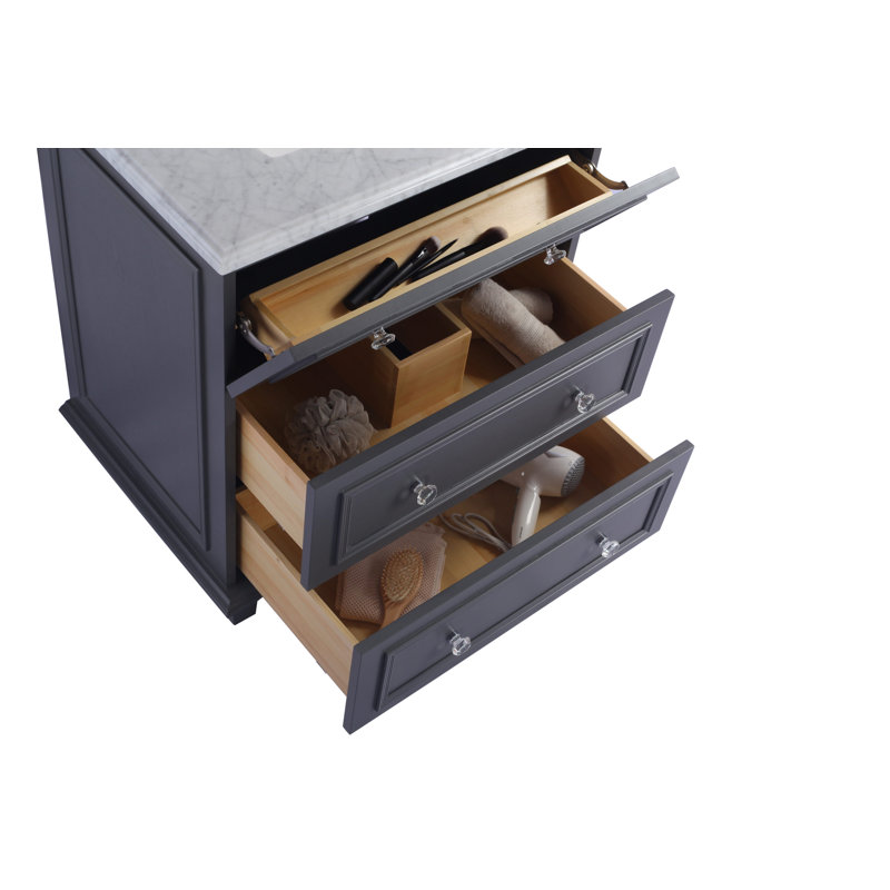Ensemble de meuble-lavabo simple 30 po Medina, Blanc mat, Gris érable