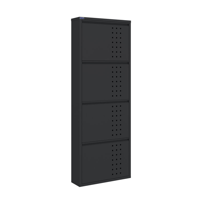 8 Pair Shoe Storage Cabinet, Dark Gray
