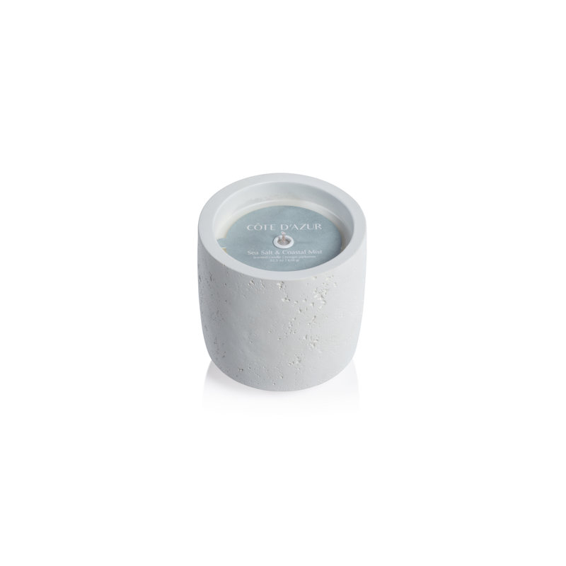 Fresh Scented Jar Candle with Concrete Holder