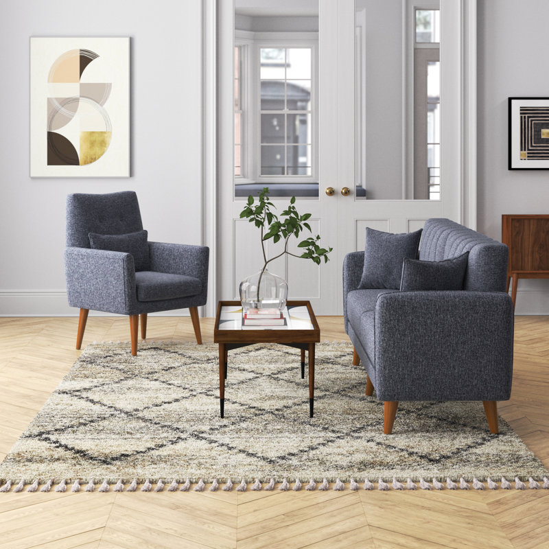 Oritz 2 - Piece Living Room Set, Anthracite 100% Linen