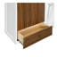 Lit escamotable double pleine grandeur avec placard, tiroirs et table, blanc-2009671304