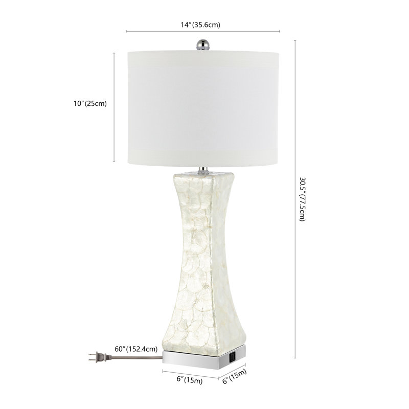 Ensemble de lampes de table blanches 30,5 po Menezes USB