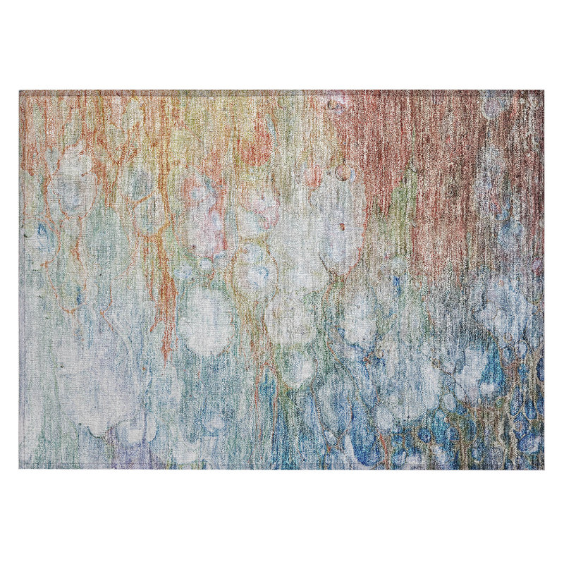 Deeya Washable Abstract Indoor / Outdoor Rug, Rectangle 1'8" x 2'6"