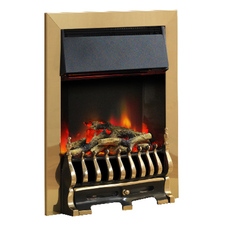 Nigel Belfry Heating 49.5 cm W Electric Fireplace Insert, Brass