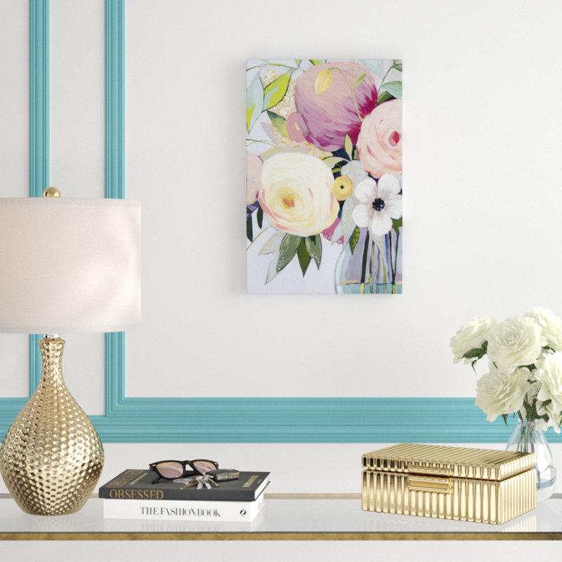 «Georgia Bouquet I», peinture sur toile, H 18 po x l 12 po