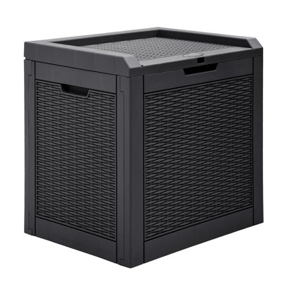 Coffre de terrasse verrouillable en résine résistant à l'eau 32 gallons Edrosie Inc