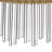 Iola 17" Glossy Bronze Drum Flush Mount with Clear Glass Bars