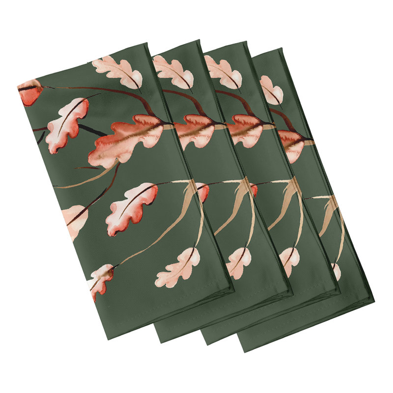 Chattie Wild Oak Leaves Napkins, Green