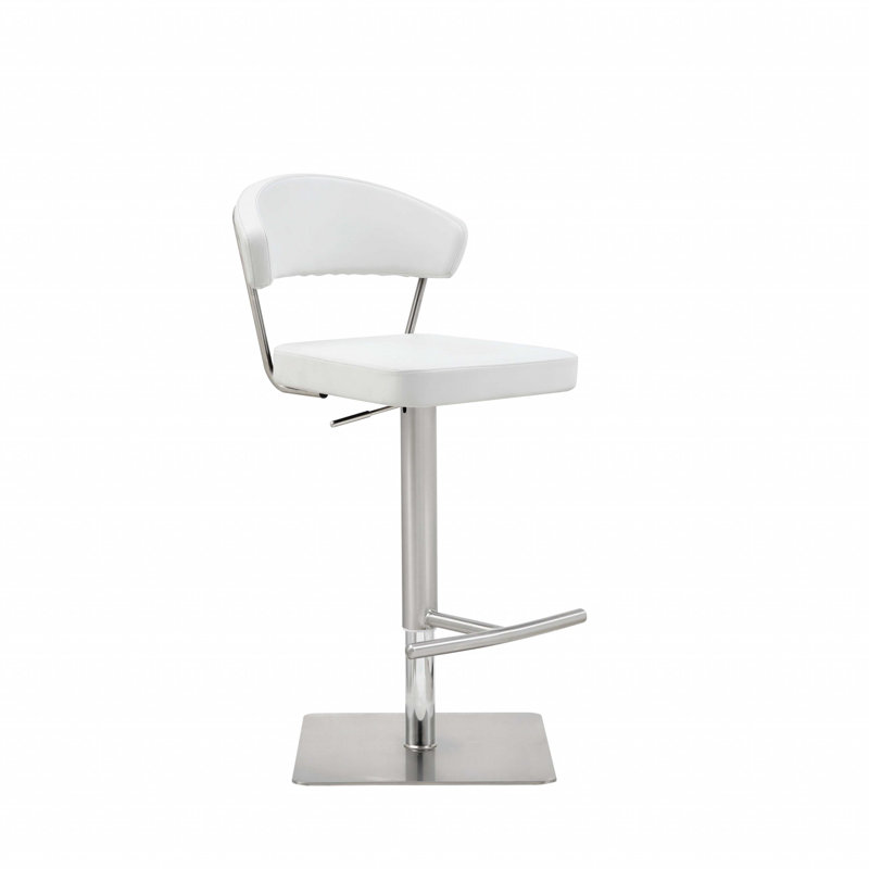 Tabouret de bar réglable en hauteur Ajwan, Blanc